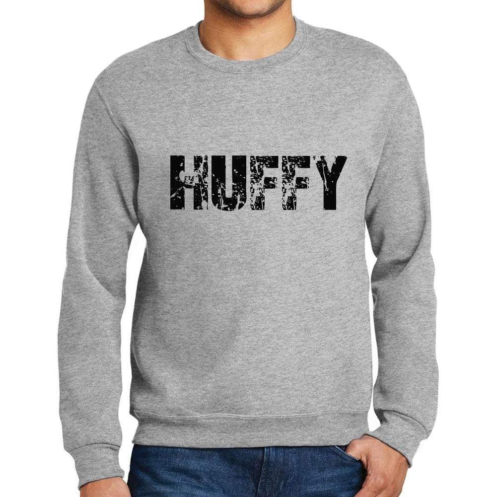 Mens Printed Graphic Sweatshirt Popular Words Huffy Grey Marl - Grey Marl / Small / Cotton - Sweatshirts