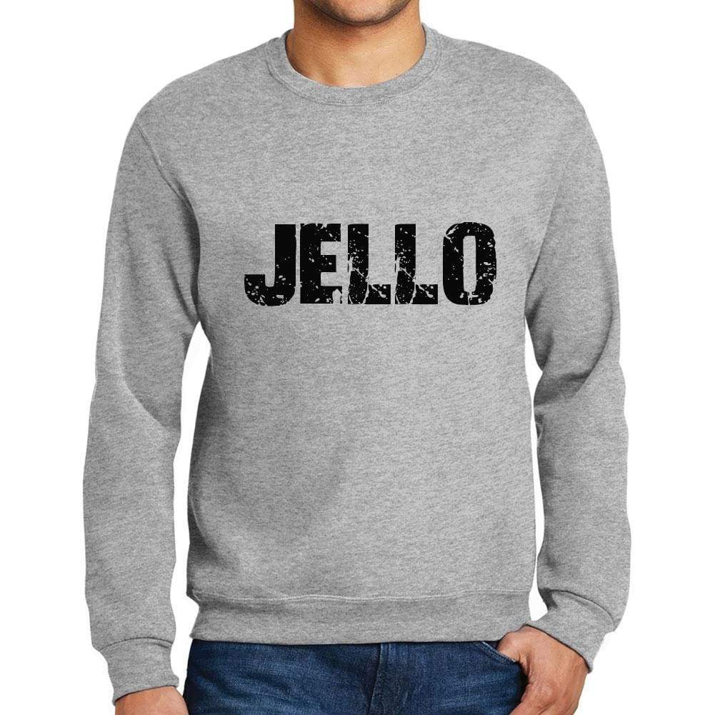Mens Printed Graphic Sweatshirt Popular Words Jello Grey Marl - Grey Marl / Small / Cotton - Sweatshirts