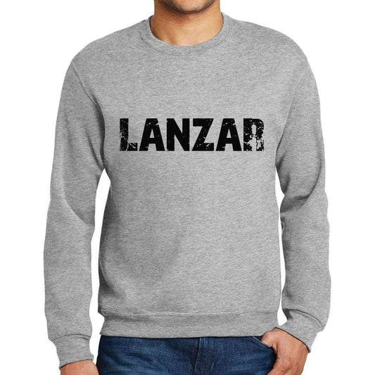 Mens Printed Graphic Sweatshirt Popular Words Lanzar Grey Marl - Grey Marl / Small / Cotton - Sweatshirts