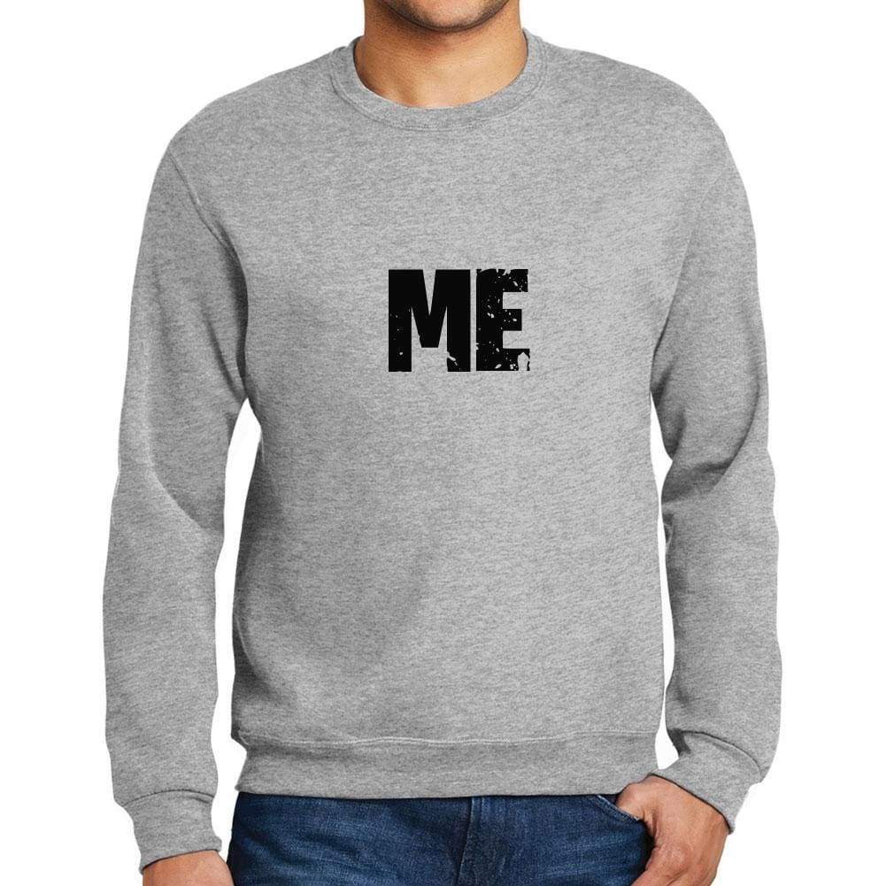 Mens Printed Graphic Sweatshirt Popular Words Me Grey Marl - Grey Marl / Small / Cotton - Sweatshirts