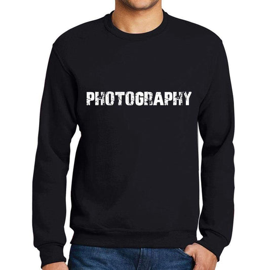 Mens Printed Graphic Sweatshirt Popular Words Photography Deep Black - Deep Black / Small / Cotton - Sweatshirts