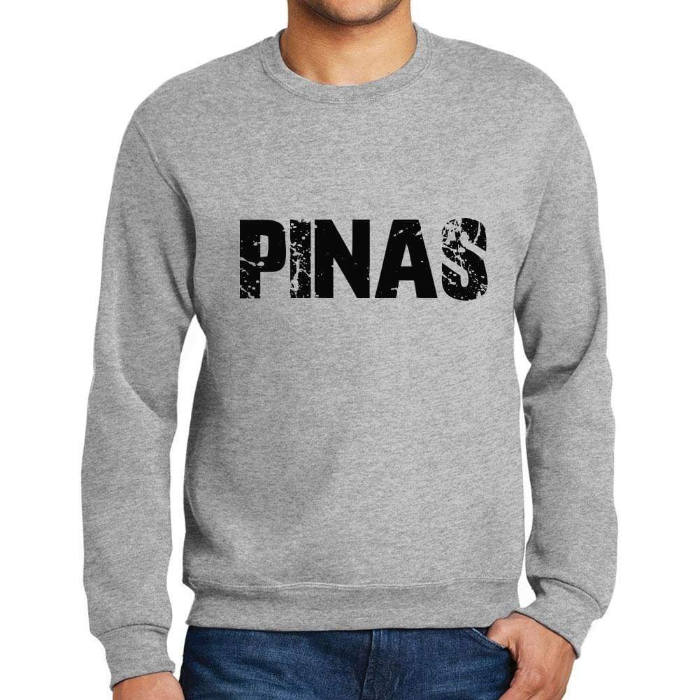 Mens Printed Graphic Sweatshirt Popular Words Pinas Grey Marl - Grey Marl / Small / Cotton - Sweatshirts