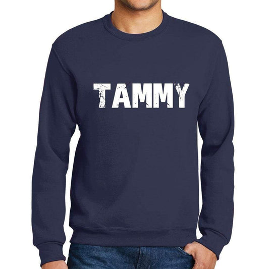 Mens Printed Graphic Sweatshirt Popular Words Tammy French Navy - French Navy / Small / Cotton - Sweatshirts