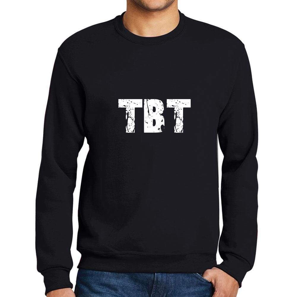 Mens Printed Graphic Sweatshirt Popular Words Tbt Deep Black - Deep Black / Small / Cotton - Sweatshirts