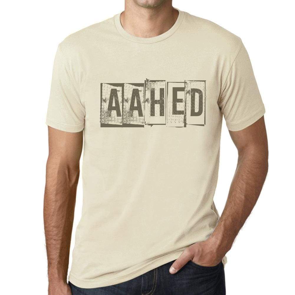 Mens Tee Shirt Vintage T Shirt Aahed 00562 - Naturel / Xs - Casual