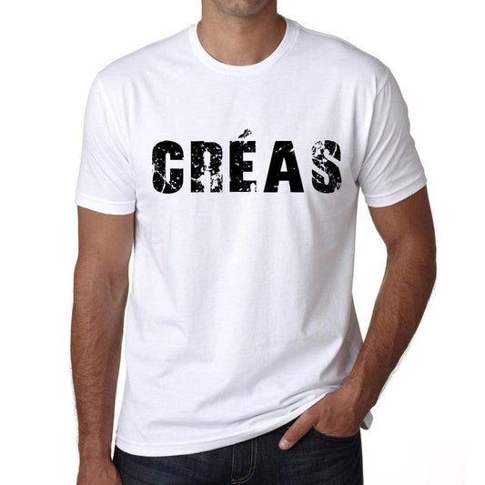 Mens Tee Shirt Vintage T Shirt Créas X-Small White 00561 - White / Xs - Casual