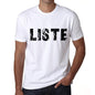 Mens Tee Shirt Vintage T Shirt Liste X-Small White 00561 - White / Xs - Casual