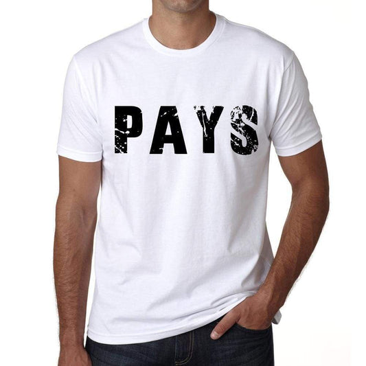 <span>Men's</span> Tee Shirt Vintage T shirt Pays X-Small White 00560 - ULTRABASIC
