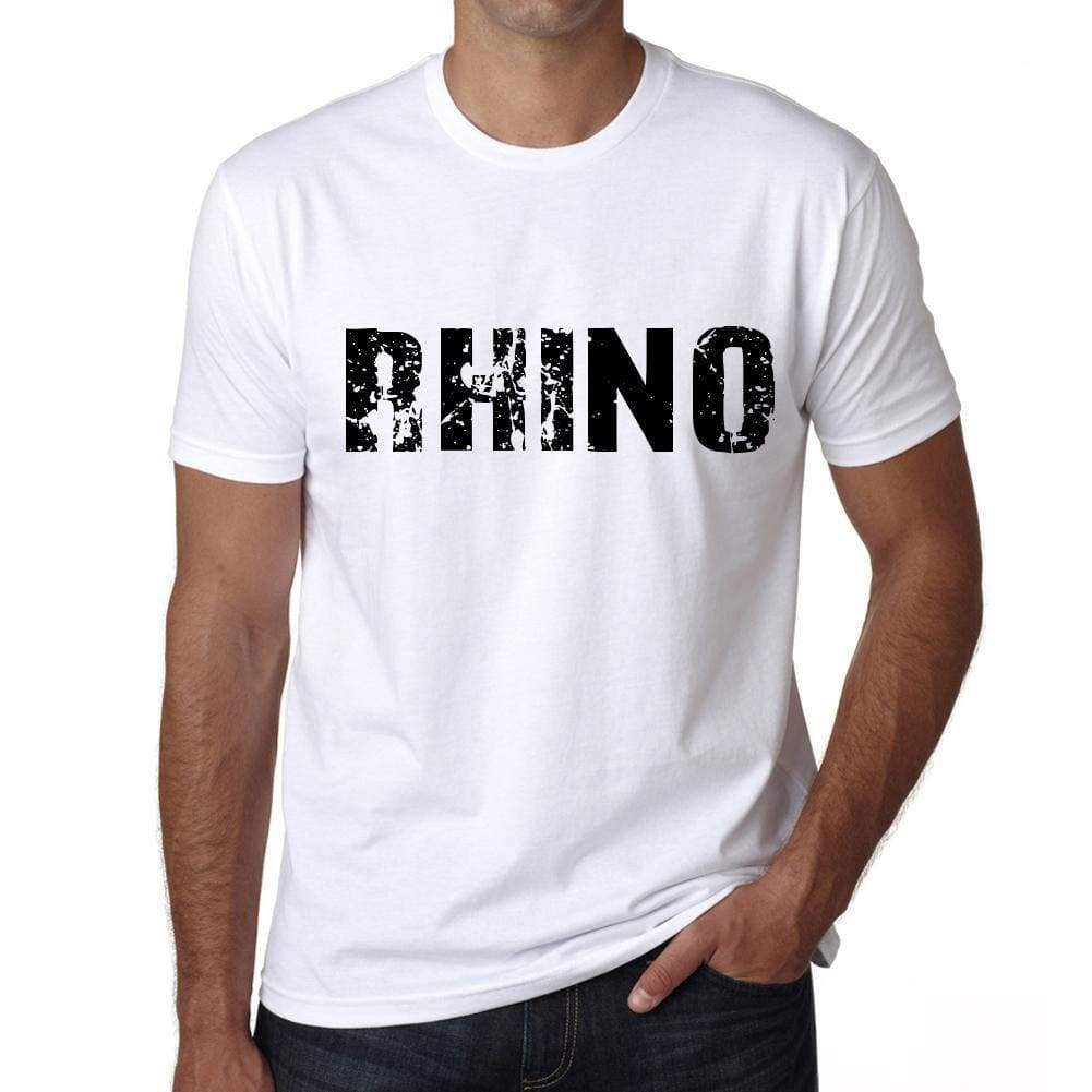 Mens Tee Shirt Vintage T Shirt Rhino X-Small White - White / Xs - Casual