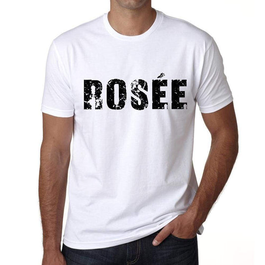 Mens Tee Shirt Vintage T Shirt Rosée X-Small White - White / Xs - Casual