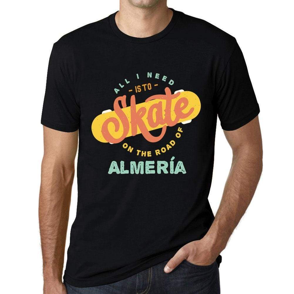 Mens Vintage Tee Shirt Graphic T Shirt Almería Black - Black / Xs / Cotton - T-Shirt