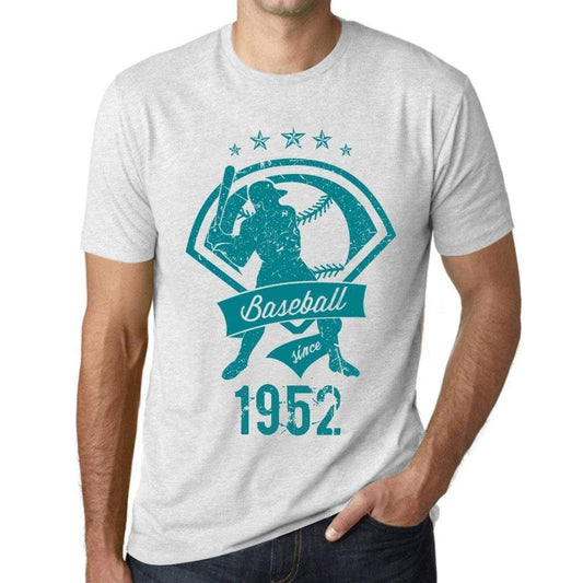 Mens Vintage Tee Shirt Graphic T Shirt Baseball Since 1952 Vintage White - Vintage White / Xs / Cotton - T-Shirt