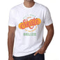 Mens Vintage Tee Shirt Graphic T Shirt Belize White - White / Xs / Cotton - T-Shirt