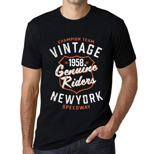 Mens Vintage Tee Shirt Graphic T Shirt Genuine Riders 1958 Deep Black - Deep Black / Xs / Cotton - T-Shirt