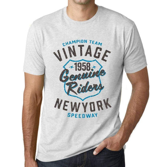 Men’s Vintage Tee Shirt <span>Graphic</span> T shirt Genuine Riders 1958 Vintage White - ULTRABASIC