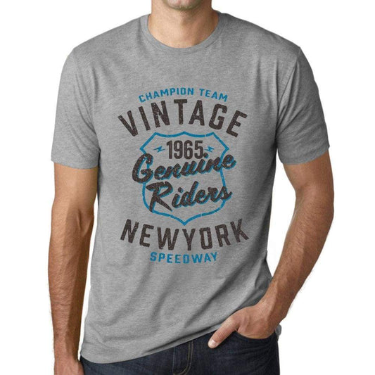 Mens Vintage Tee Shirt Graphic T Shirt Genuine Riders 1965 Grey Marl - Grey Marl / Xs / Cotton - T-Shirt