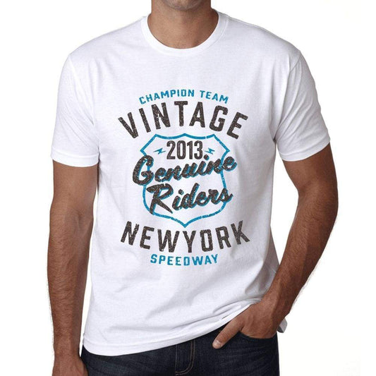 Mens Vintage Tee Shirt Graphic T Shirt Genuine Riders 2013 White - White / Xs / Cotton - T-Shirt