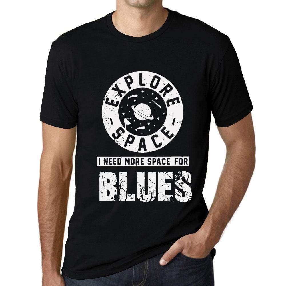 Mens Vintage Tee Shirt Graphic T Shirt I Need More Space For Blues Deep Black White Text - Deep Black / Xs / Cotton - T-Shirt