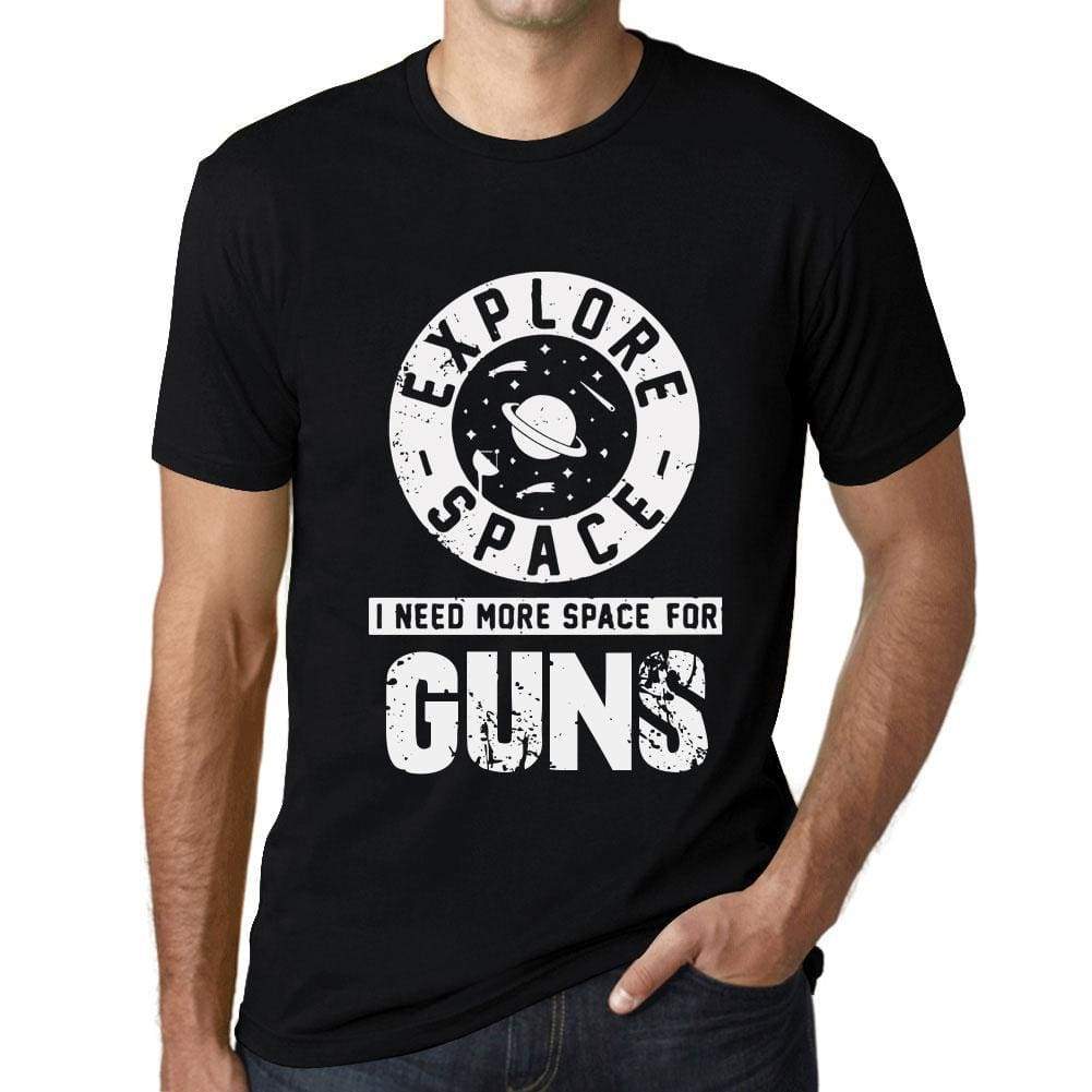 Mens Vintage Tee Shirt Graphic T Shirt I Need More Space For Guns Deep Black White Text - Deep Black / Xs / Cotton - T-Shirt