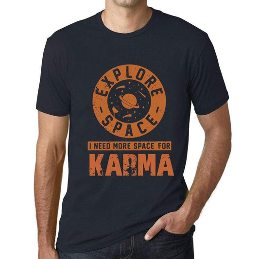 Mens Vintage Tee Shirt Graphic T Shirt I Need More Space For Karma Navy - Navy / Xs / Cotton - T-Shirt