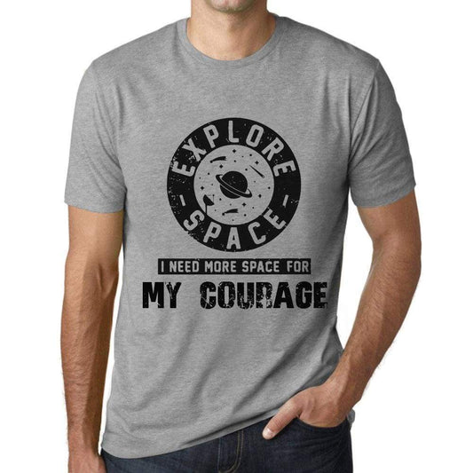 Men’s Vintage Tee Shirt <span>Graphic</span> T shirt I Need More Space For MY COURAGE Grey Marl - ULTRABASIC