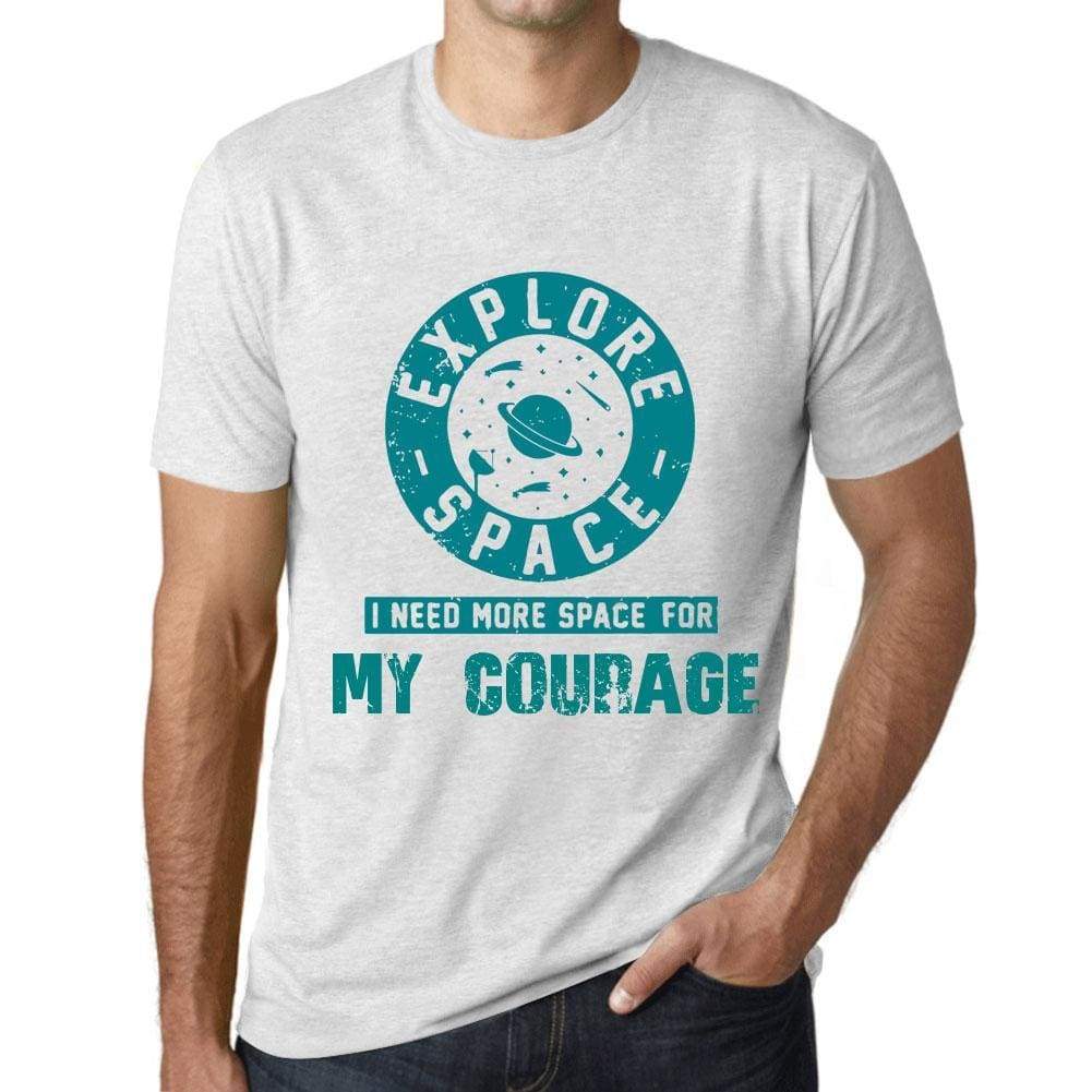 Men’s Vintage Tee Shirt <span>Graphic</span> T shirt I Need More Space For MY COURAGE Vintage White - ULTRABASIC