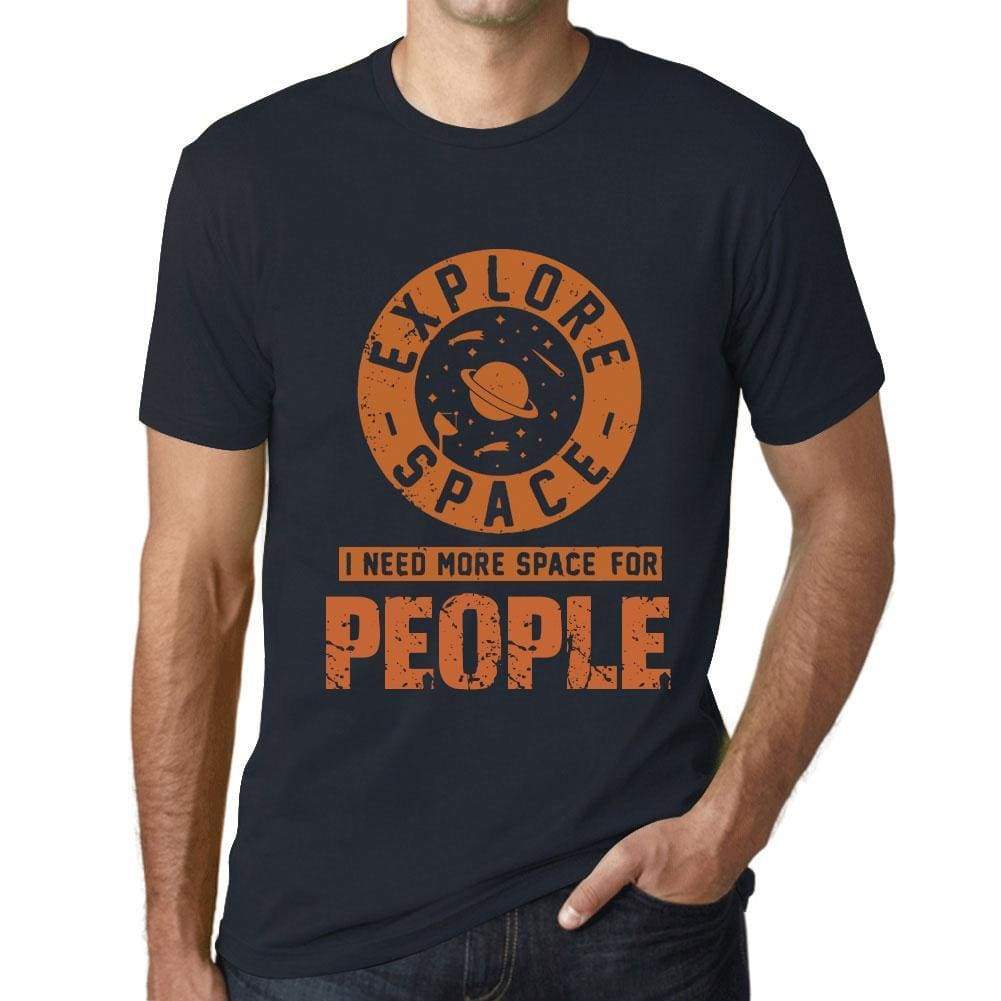 Mens Vintage Tee Shirt Graphic T Shirt I Need More Space For People Navy - Navy / Xs / Cotton - T-Shirt