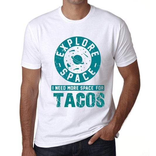 Mens Vintage Tee Shirt Graphic T Shirt I Need More Space For Tacos White - White / Xs / Cotton - T-Shirt