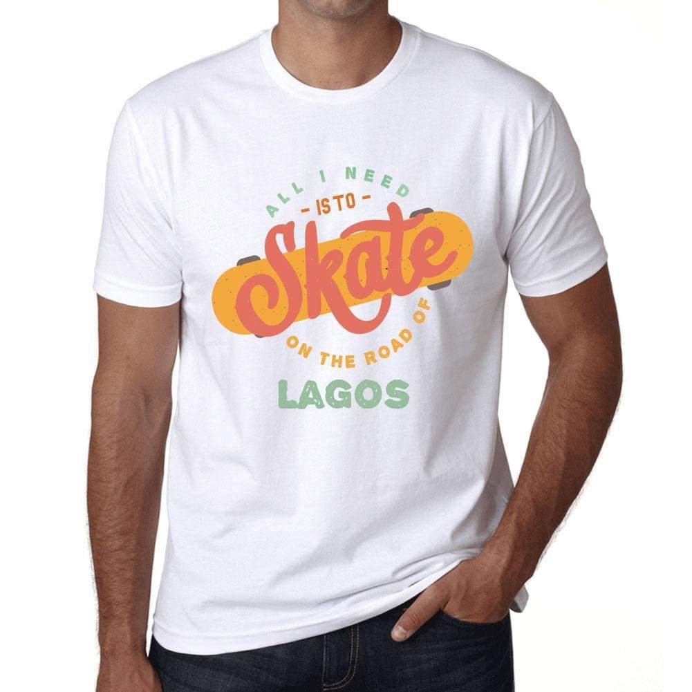 Mens Vintage Tee Shirt Graphic T Shirt Lagos White - White / Xs / Cotton - T-Shirt