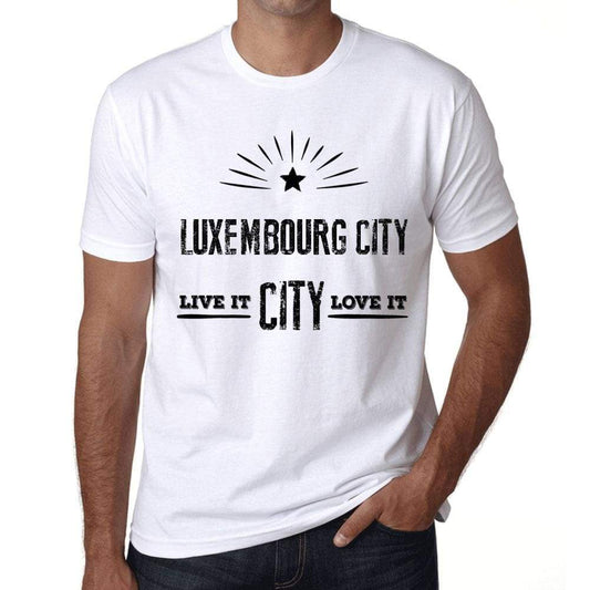 Mens Vintage Tee Shirt Graphic T Shirt Live It Love It Luxembourg City White - White / Xs / Cotton - T-Shirt