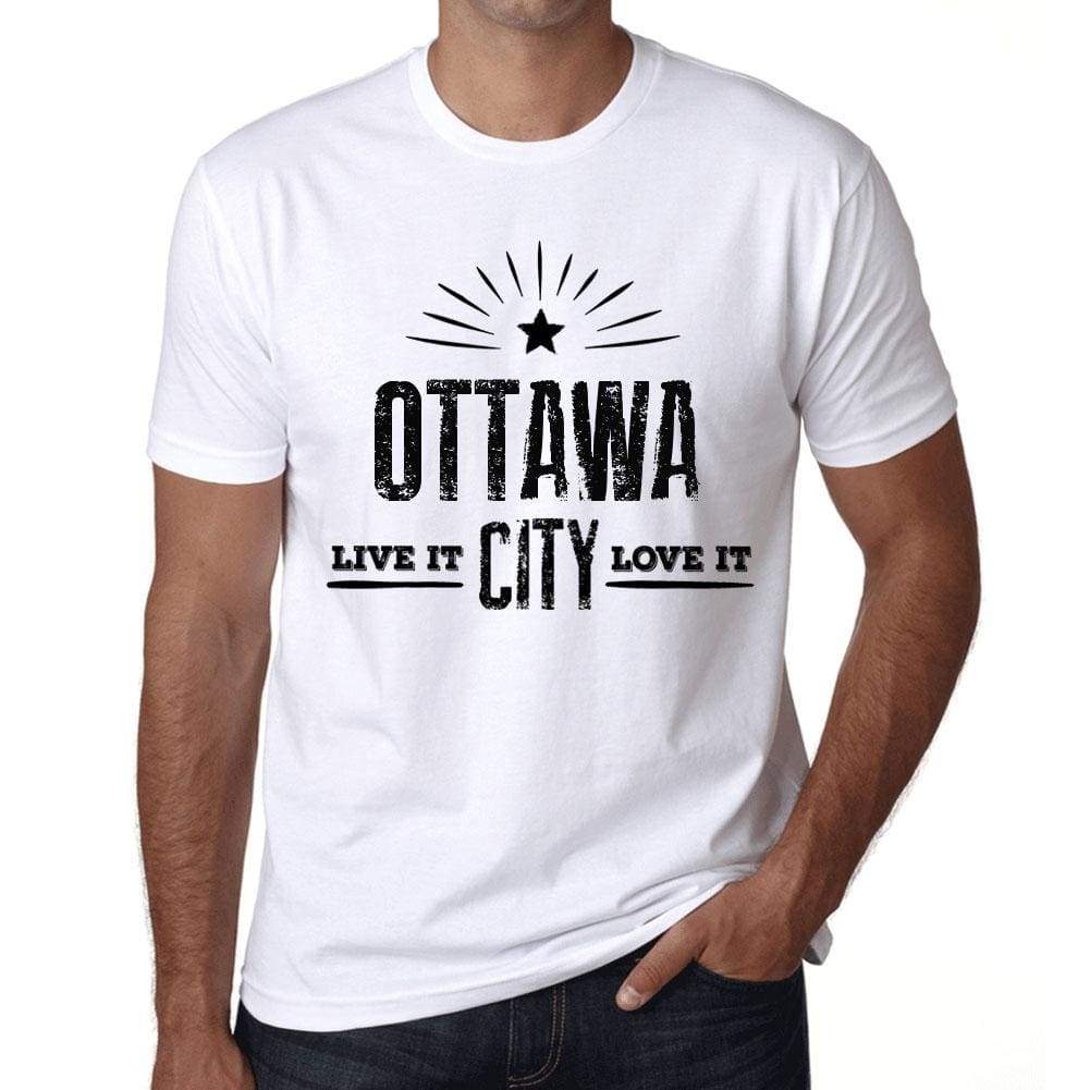 Mens Vintage Tee Shirt Graphic T Shirt Live It Love It Ottawa White - White / Xs / Cotton - T-Shirt