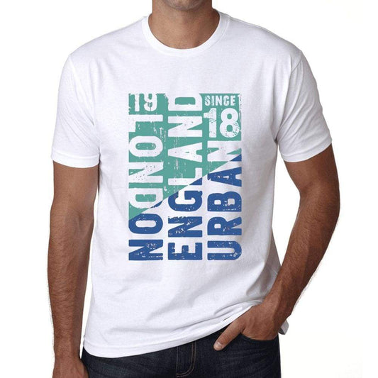 Mens Vintage Tee Shirt Graphic T Shirt London Since 18 White - White / Xs / Cotton - T-Shirt