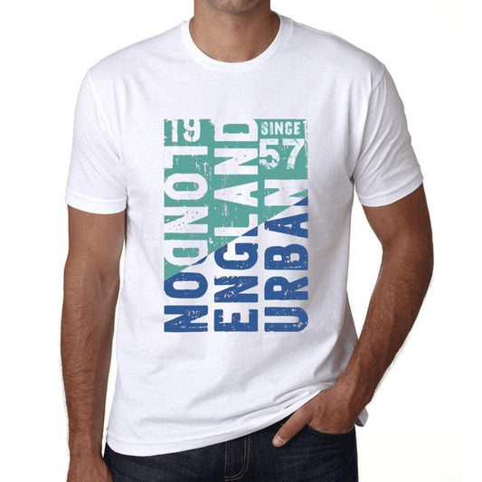 Mens Vintage Tee Shirt Graphic T Shirt London Since 57 White - White / Xs / Cotton - T-Shirt