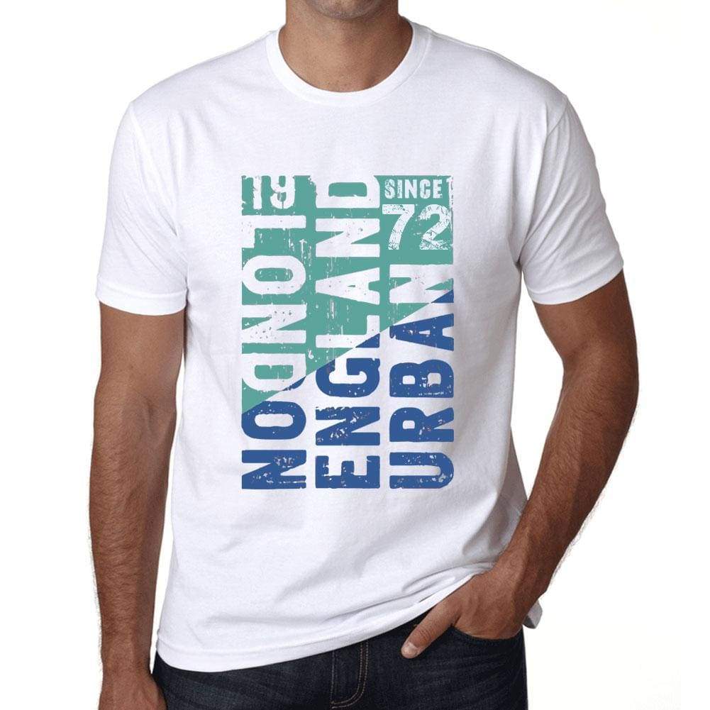 Mens Vintage Tee Shirt Graphic T Shirt London Since 72 White - White / Xs / Cotton - T-Shirt