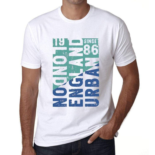 Mens Vintage Tee Shirt Graphic T Shirt London Since 86 White - White / Xs / Cotton - T-Shirt