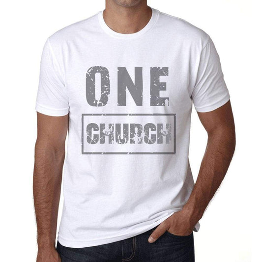 Men’s Vintage Tee Shirt <span>Graphic</span> T shirt One CHURCH White - ULTRABASIC