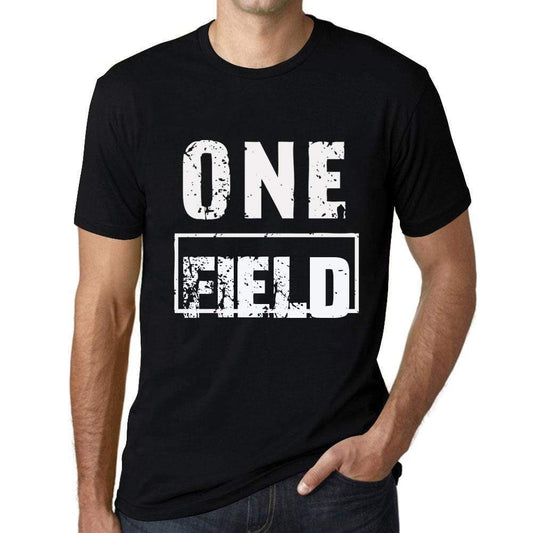 Mens Vintage Tee Shirt Graphic T Shirt One Field Deep Black - Deep Black / Xs / Cotton - T-Shirt