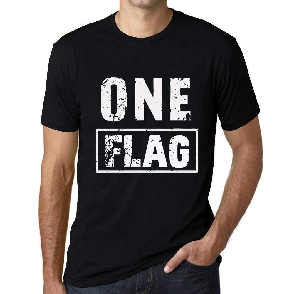 Mens Vintage Tee Shirt Graphic T Shirt One Flag Deep Black - Deep Black / Xs / Cotton - T-Shirt