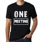 Mens Vintage Tee Shirt Graphic T Shirt One Meeting Deep Black - Deep Black / Xs / Cotton - T-Shirt