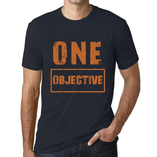 Mens Vintage Tee Shirt Graphic T Shirt One Objective Navy - Navy / Xs / Cotton - T-Shirt