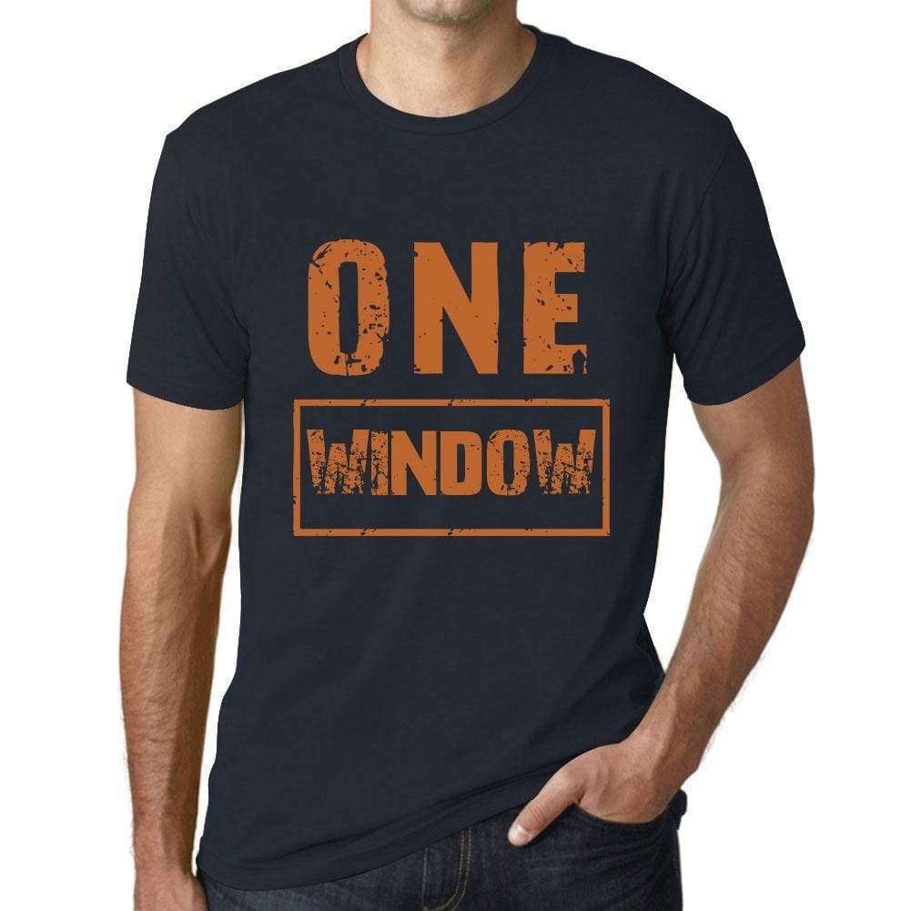 Mens Vintage Tee Shirt Graphic T Shirt One Window Navy - Navy / Xs / Cotton - T-Shirt