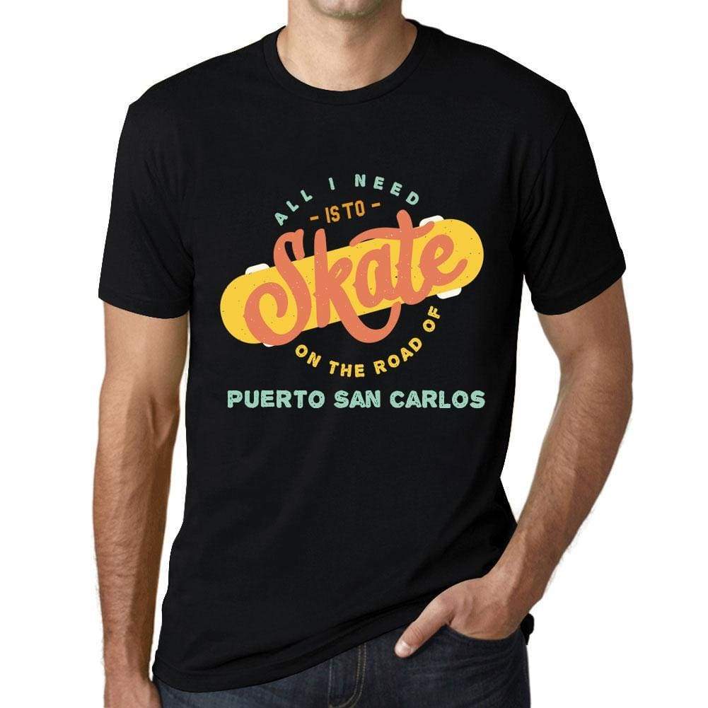 Mens Vintage Tee Shirt Graphic T Shirt Puerto San Carlos Black - Black / Xs / Cotton - T-Shirt