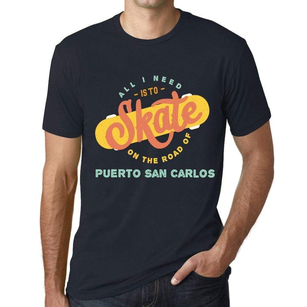 Mens Vintage Tee Shirt Graphic T Shirt Puerto San Carlos Navy - Navy / Xs / Cotton - T-Shirt