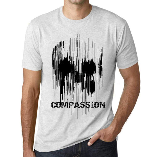 Mens Vintage Tee Shirt Graphic T Shirt Skull Compassion Vintage White - Vintage White / Xs / Cotton - T-Shirt