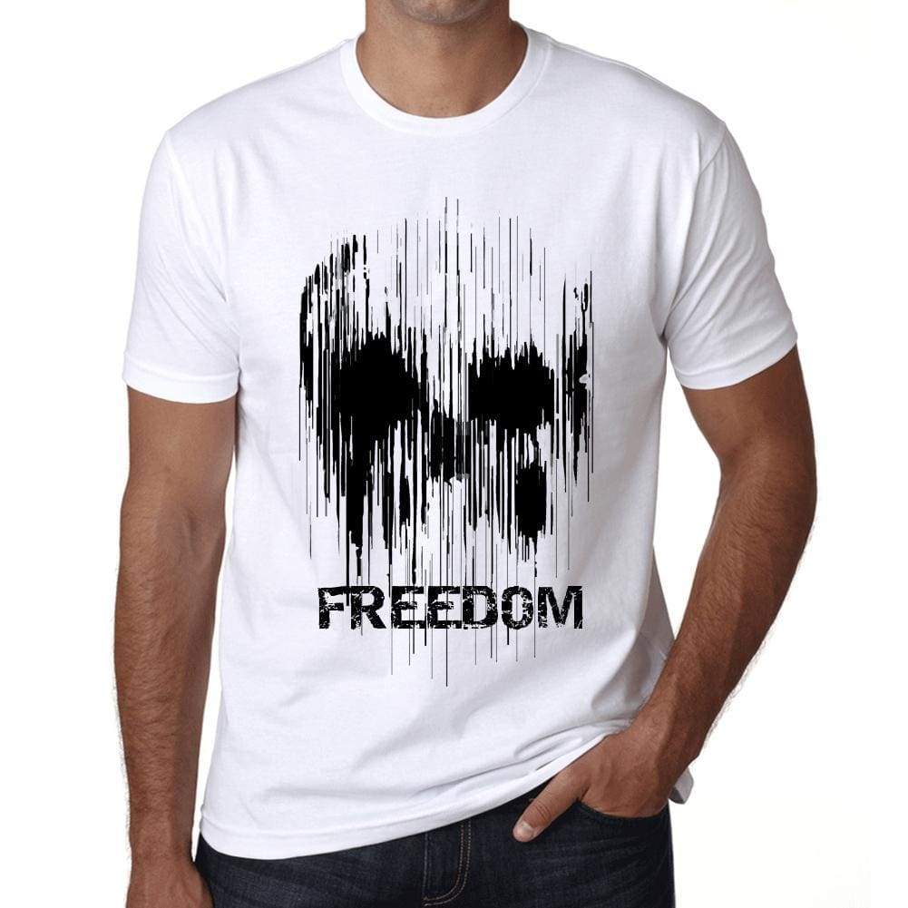 Mens Vintage Tee Shirt Graphic T Shirt Skull Freedom White - White / Xs / Cotton - T-Shirt