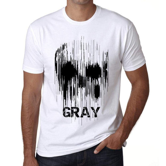 Mens Vintage Tee Shirt Graphic T Shirt Skull Gray White - White / Xs / Cotton - T-Shirt