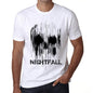Mens Vintage Tee Shirt Graphic T Shirt Skull Nightfall White - White / Xs / Cotton - T-Shirt