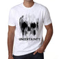 Mens Vintage Tee Shirt Graphic T Shirt Skull Uncertainty White - White / Xs / Cotton - T-Shirt