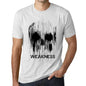 Mens Vintage Tee Shirt Graphic T Shirt Skull Weakness Vintage White - Vintage White / Xs / Cotton - T-Shirt