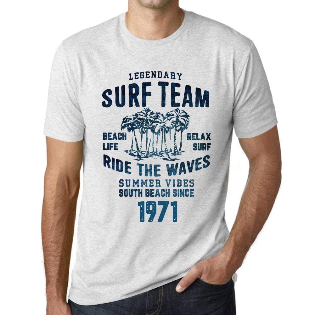 Mens Vintage Tee Shirt Graphic T Shirt Surf Team 1971 Vintage White - Vintage White / Xs / Cotton - T-Shirt